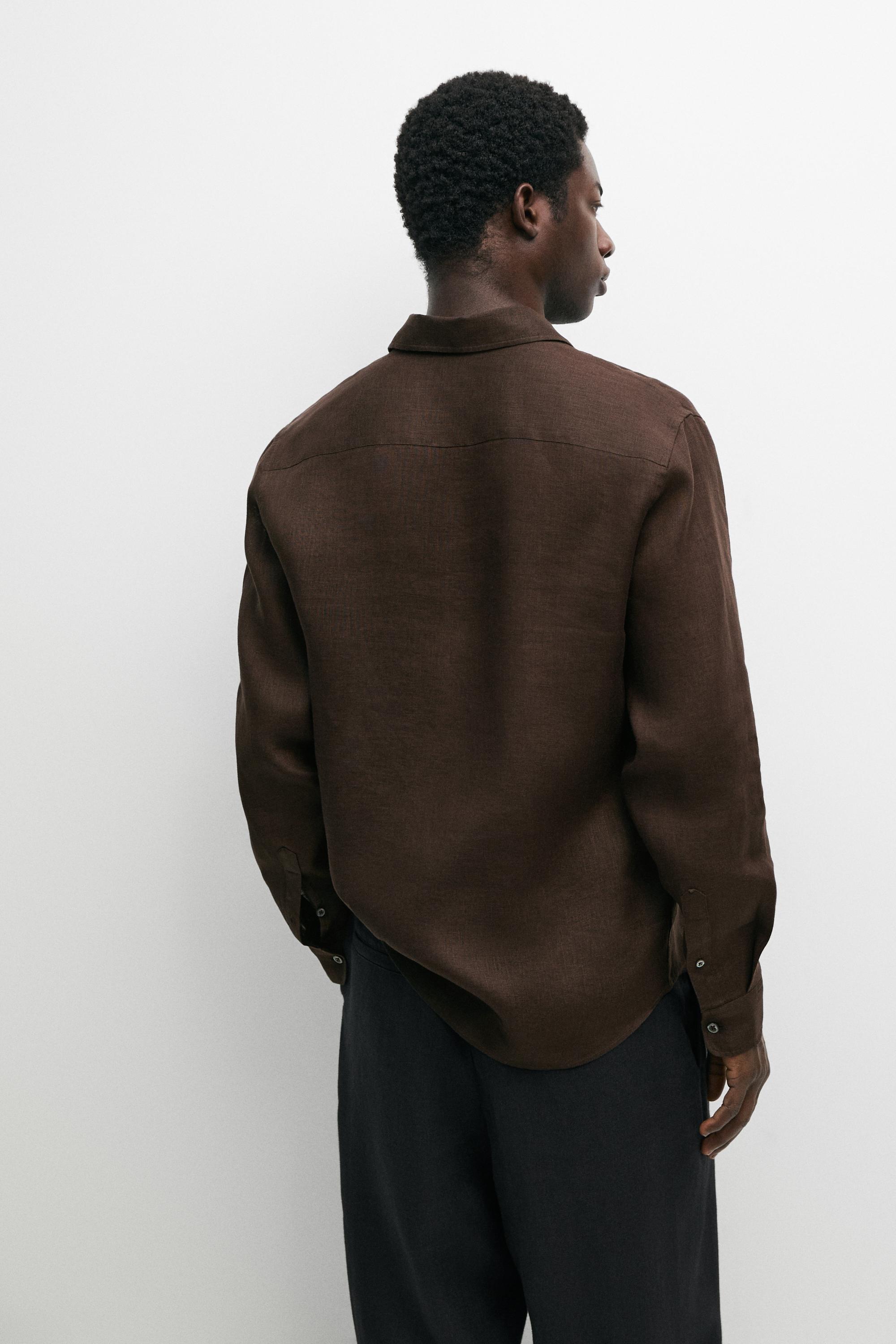 Regular fit 100% linen shirt
